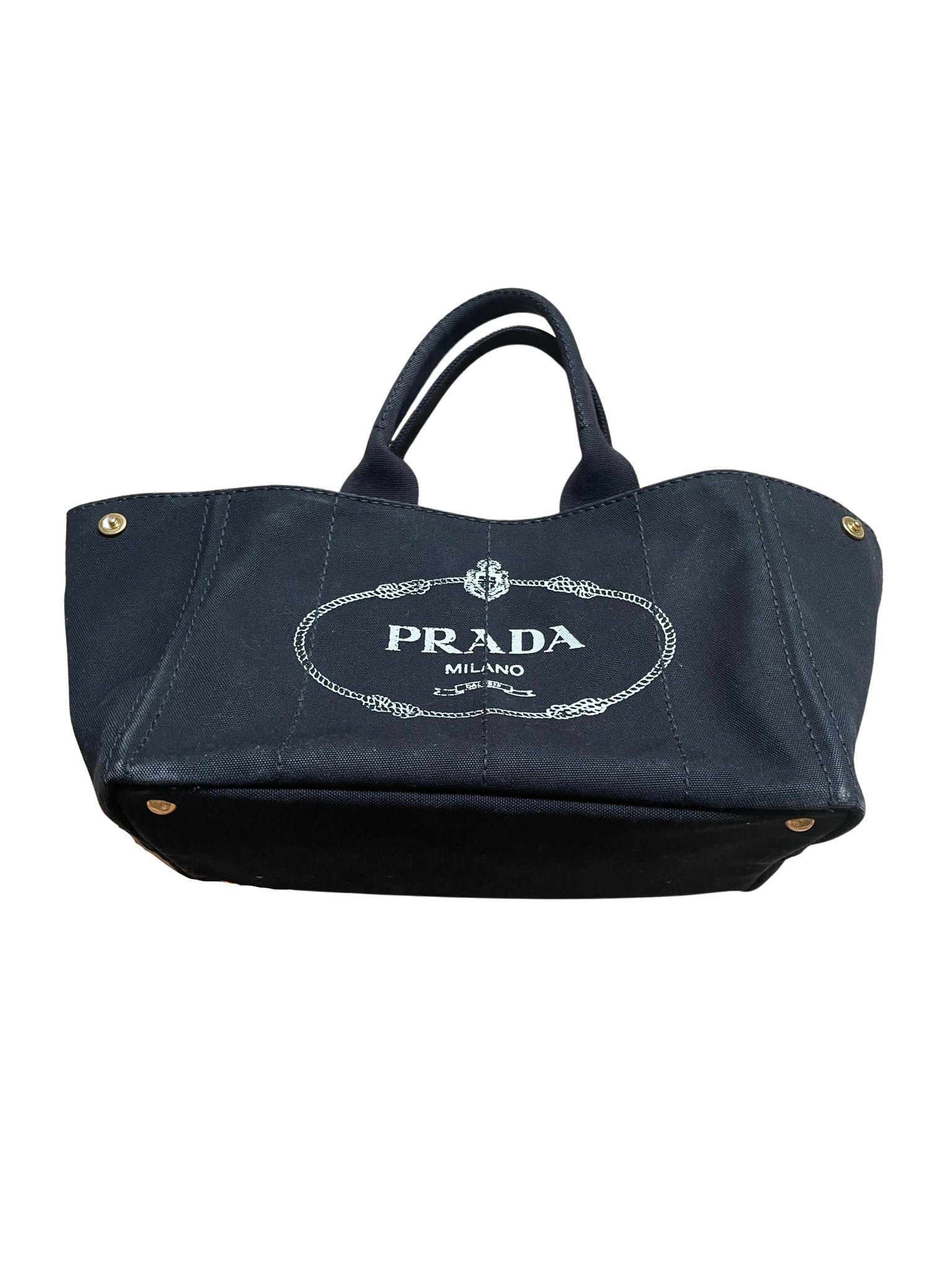 Prada Canapa black canvas tote – Kawaii Vintage Copenhagen