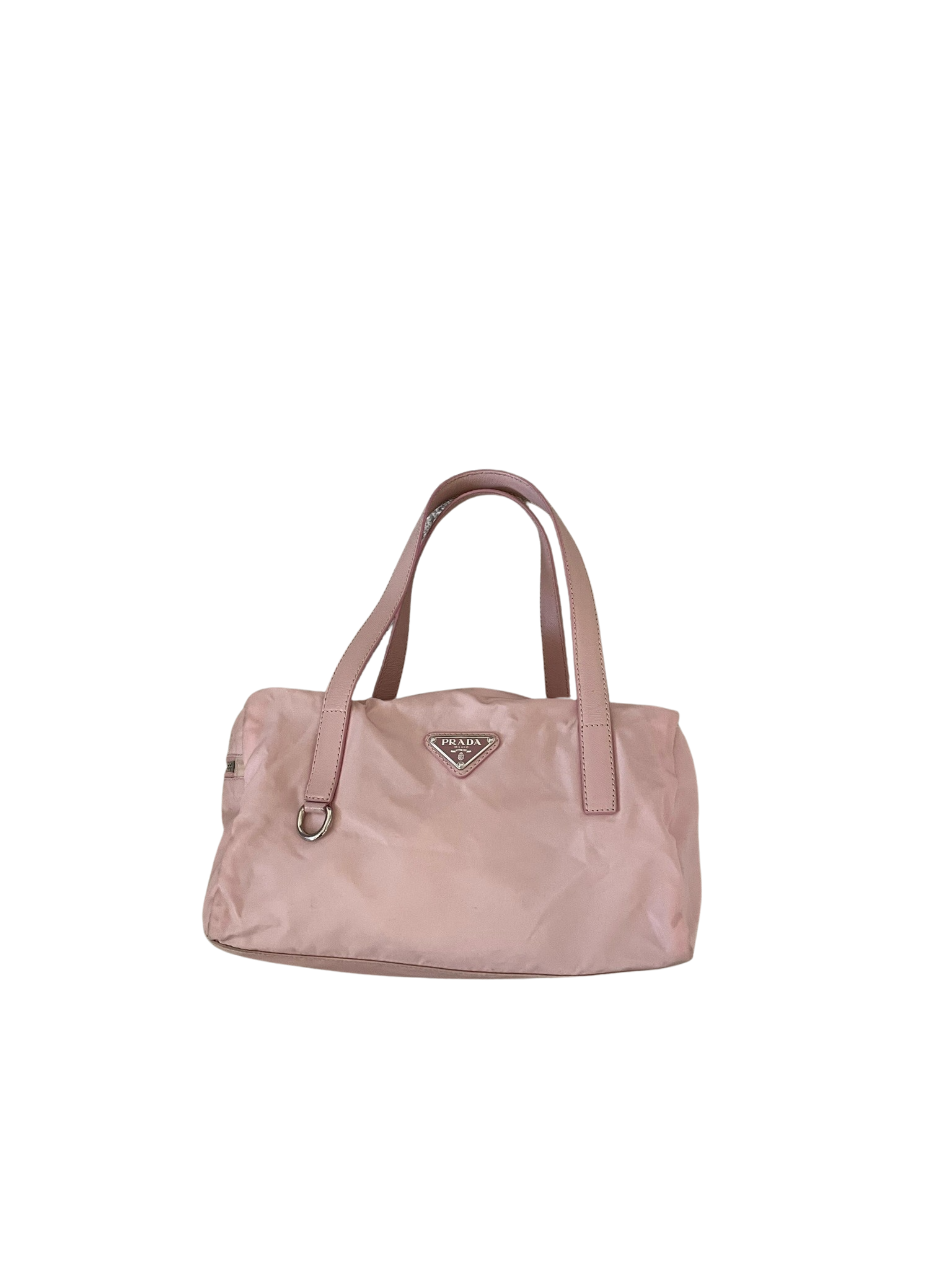 Prada - Authenticated Tessuto Handbag - Cloth Pink Plain for Women, Very Good Condition