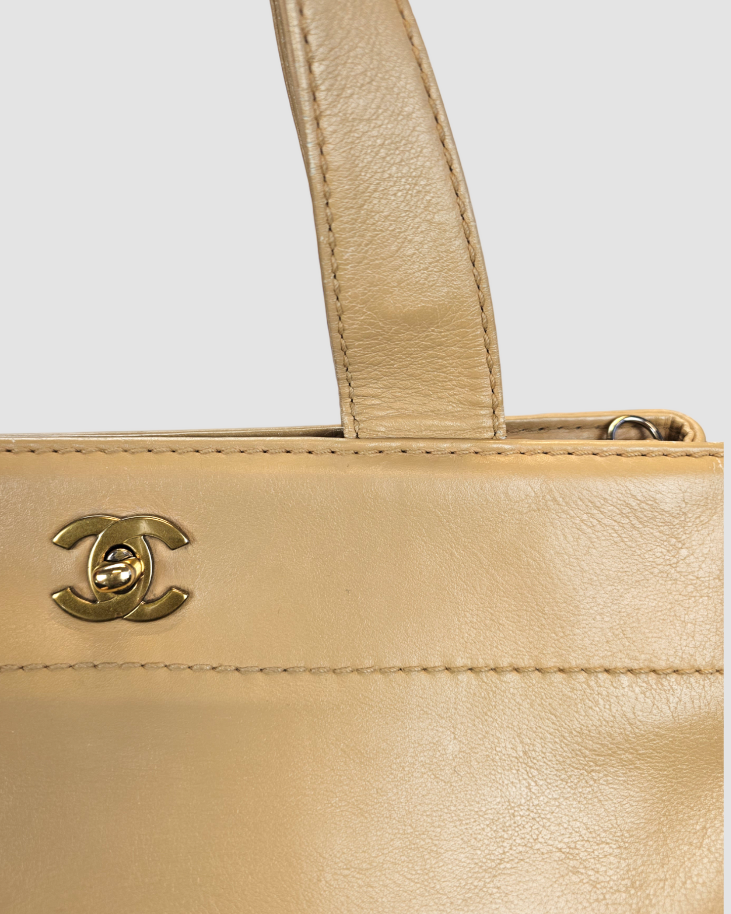 Chanel Beige Leather Handbag