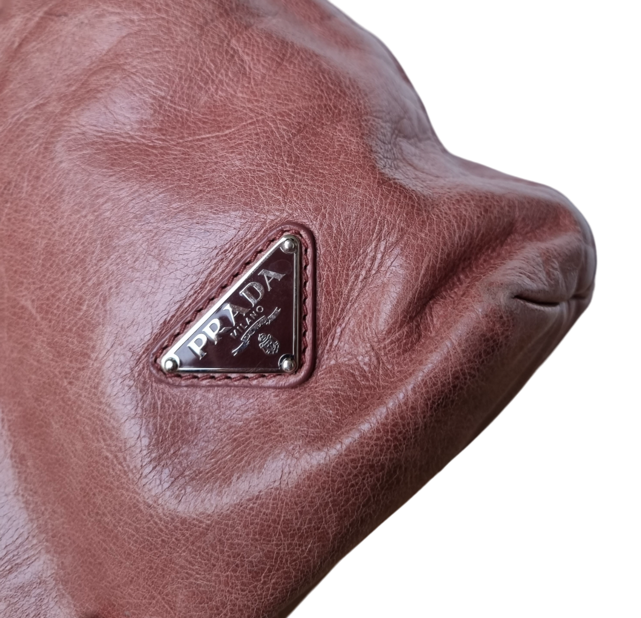 Prada Pink Leather Tote Bag