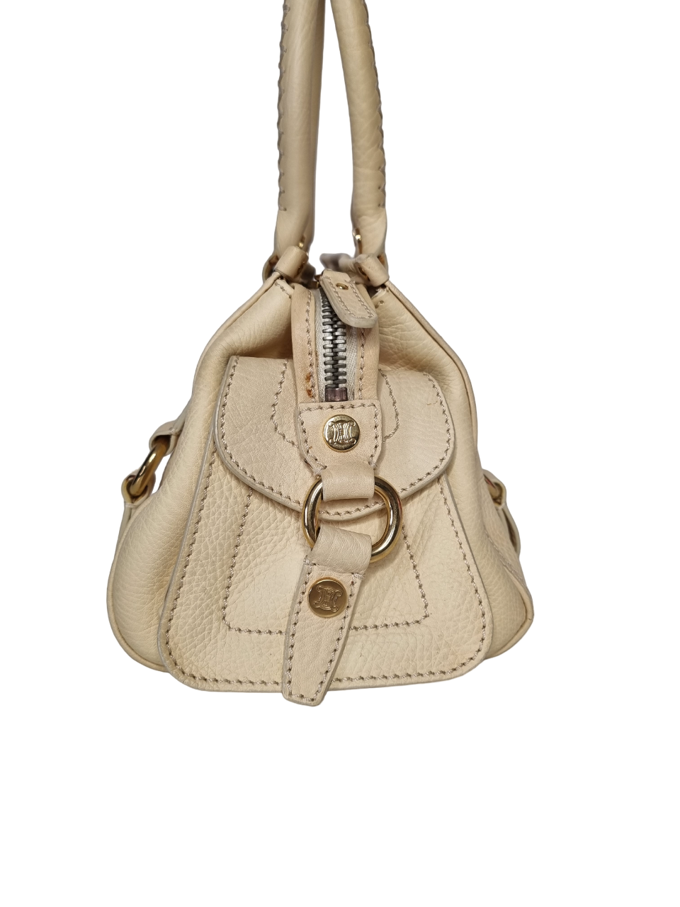 Celine beige leather handbag