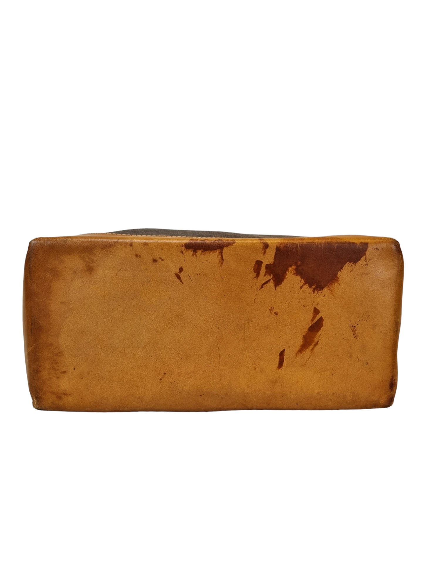 Celine Leather Tote Bag Macadam Pattern Brown