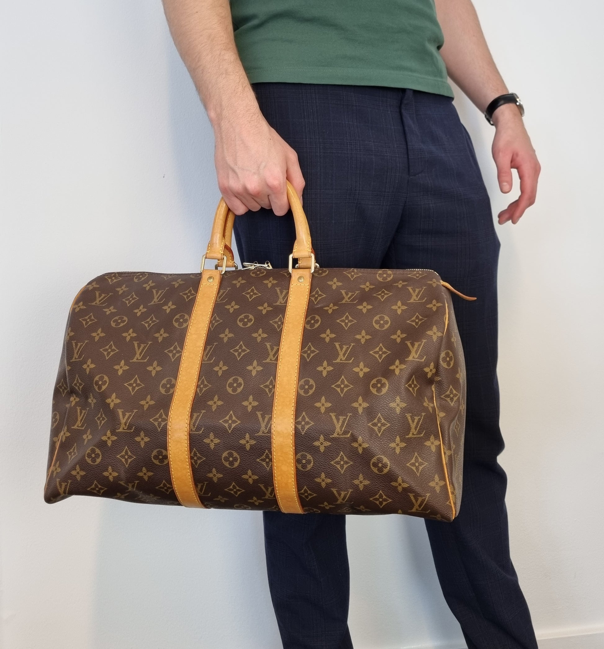 Louis Vuitton Keepall 45 Bandouliere Canvas- Vintage Travel Bag with  organizer