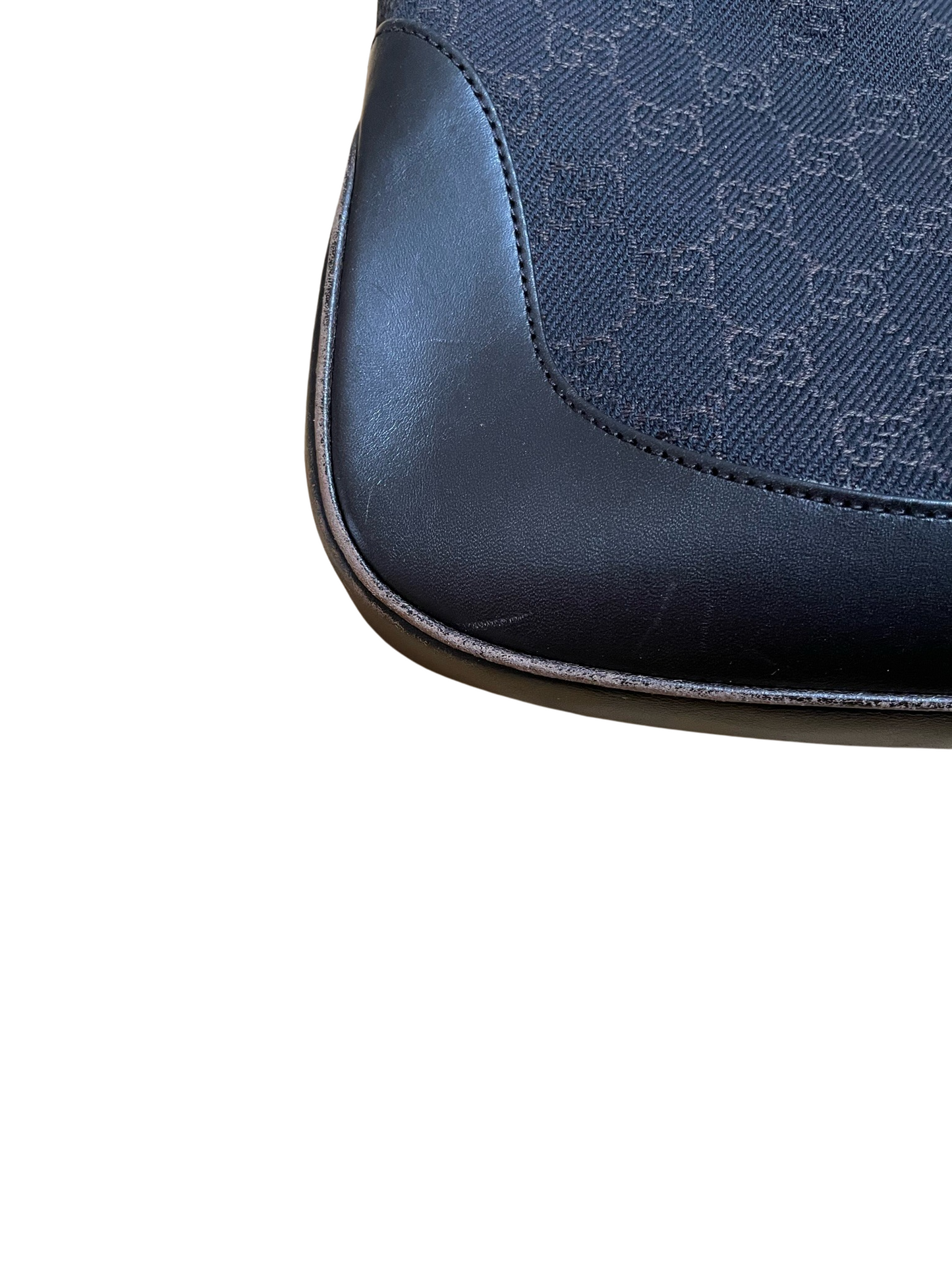 Gucci Jackie Black & Brown Jacquard & Leather Hand Bag