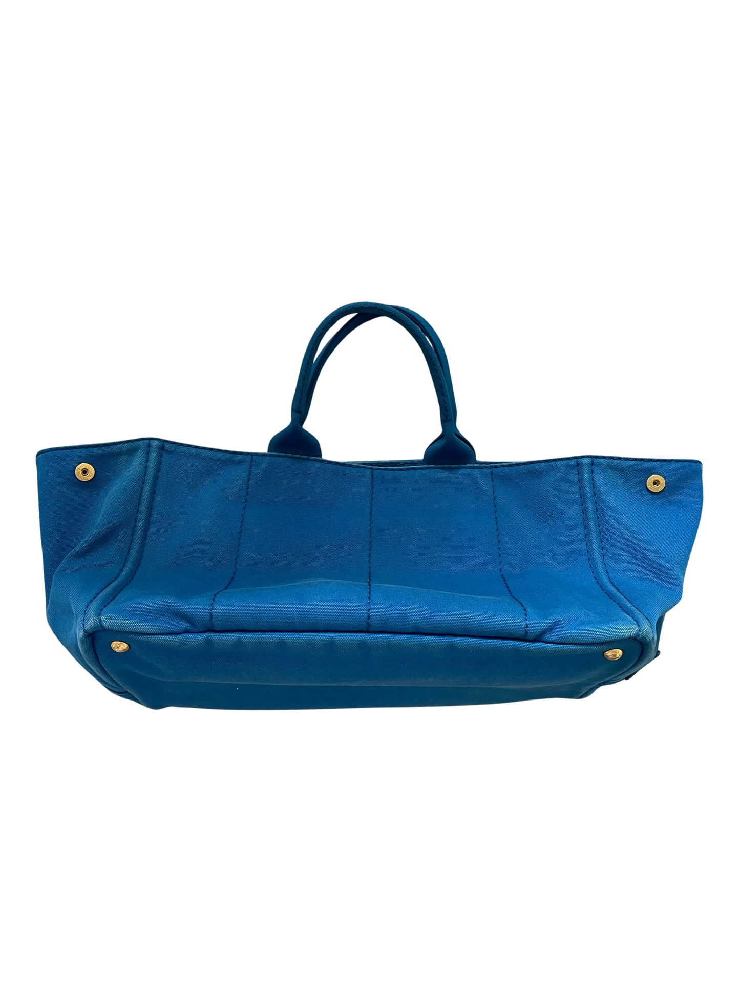 Prada Blue Canapa Canvas Tote Bag