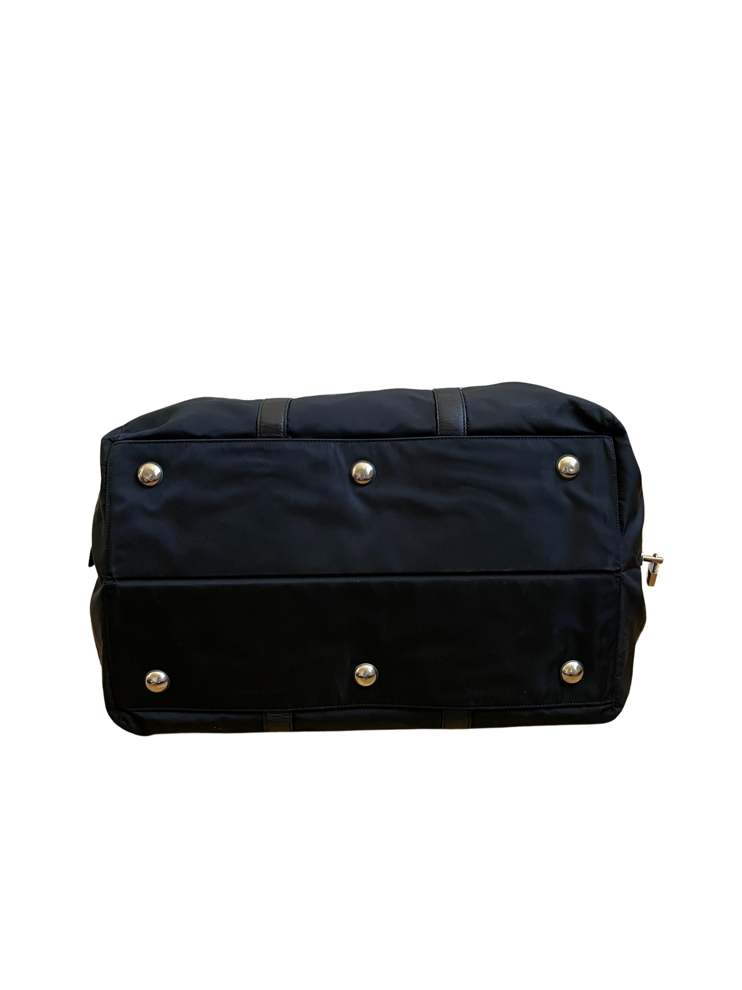 Prada Black Nylon & Leather Boston Bag