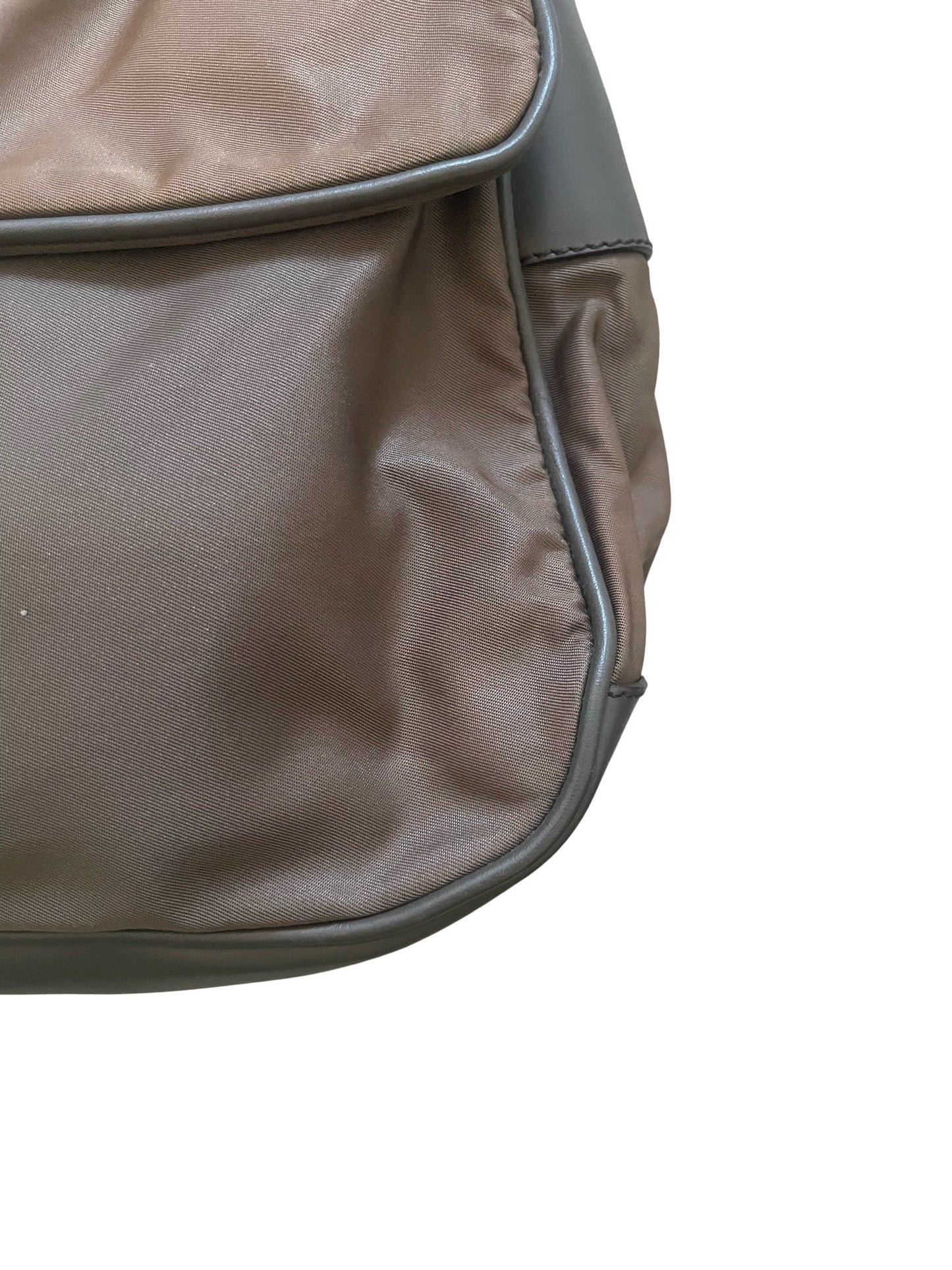 Prada Brown Nylon and Leather Shoulder Bag