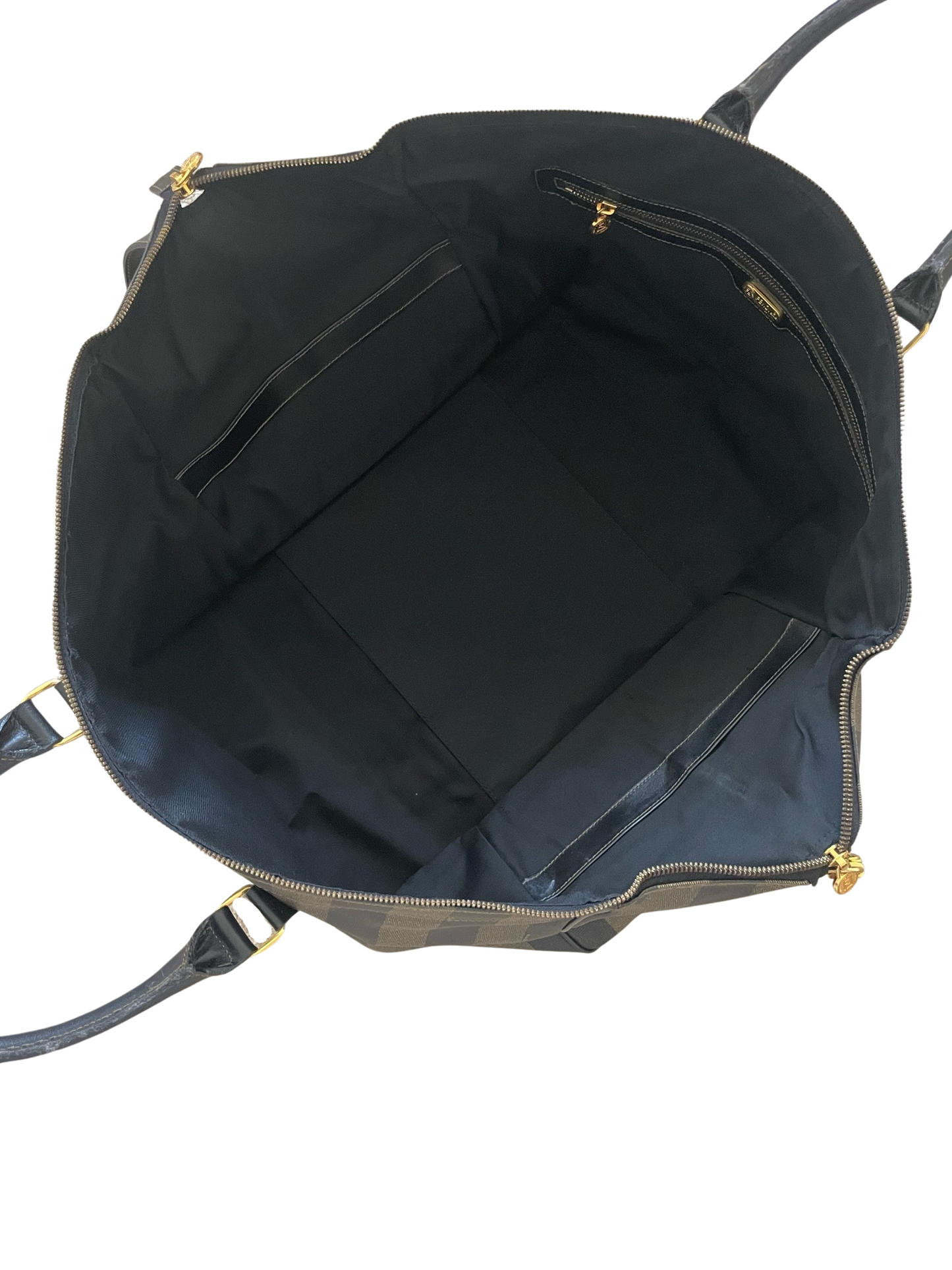 Fendi Pecan Beige & Black Leather Boston Bag