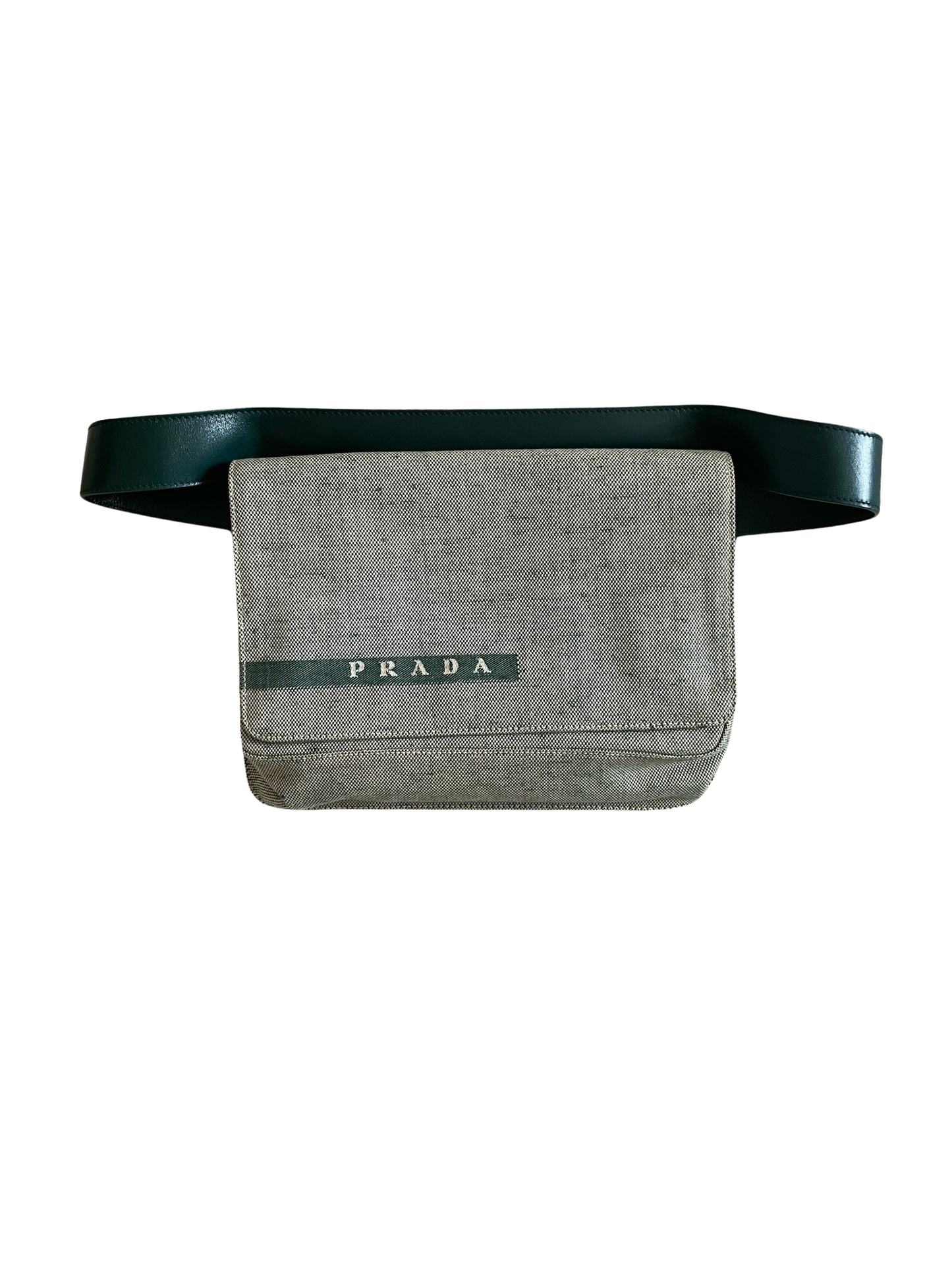 Prada Green Canvas & Leather Belt Bag