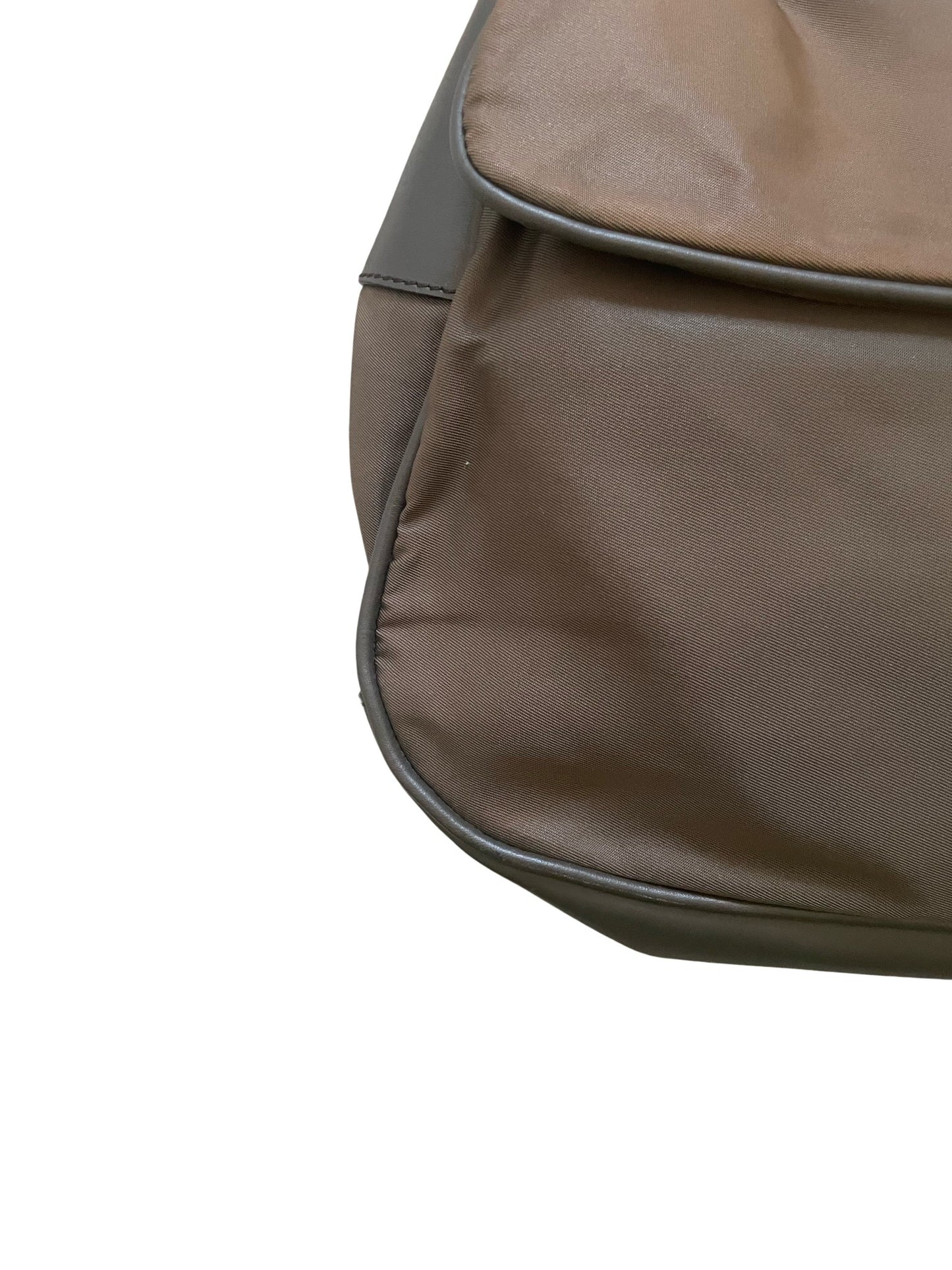 Prada Brown Nylon and Leather Shoulder Bag