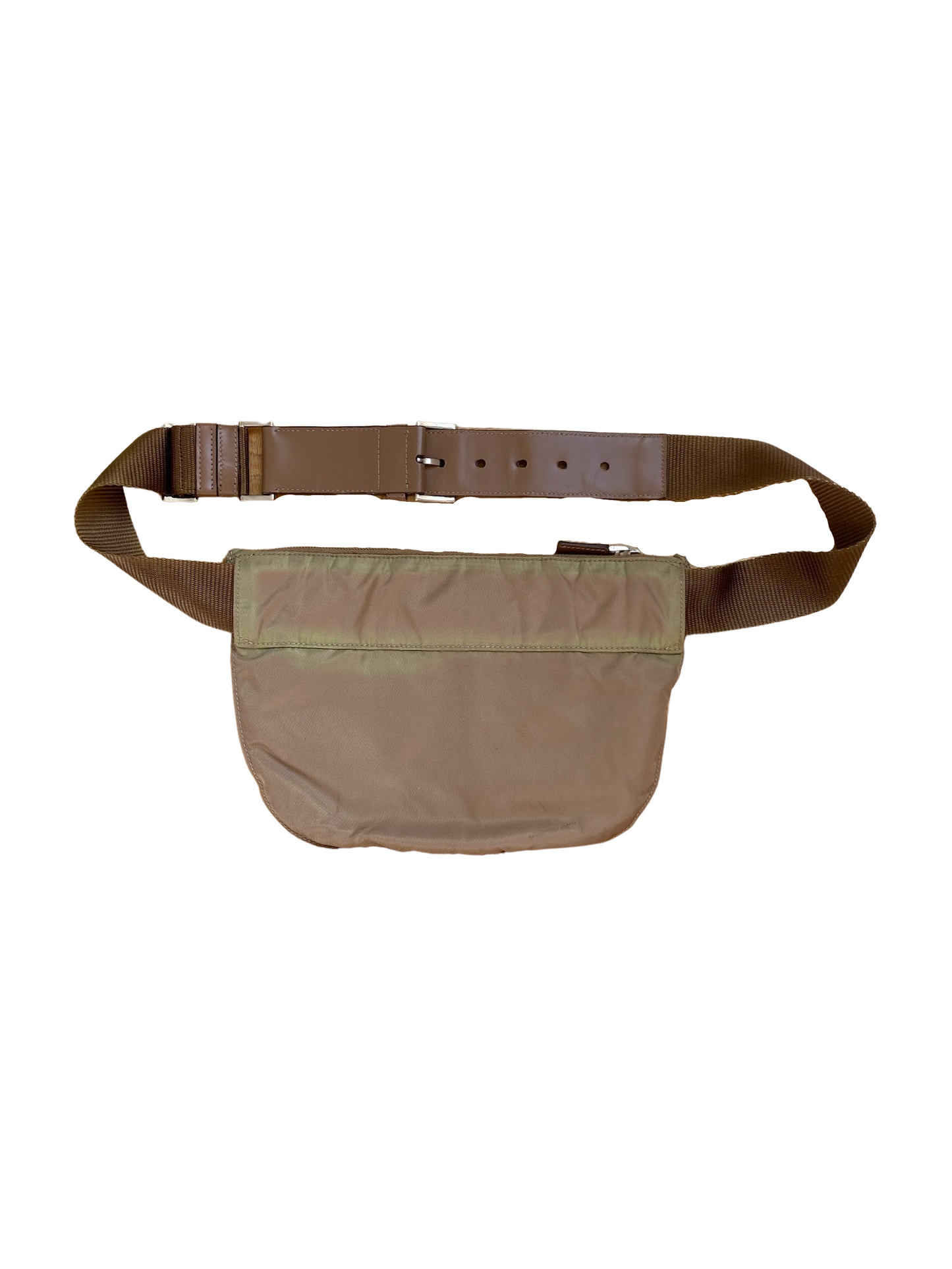 Prada Beige Nylon & Leather Bum Bag