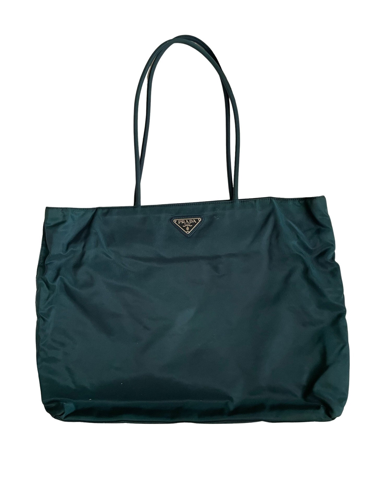 Prada Green Nylon Tote Bag
