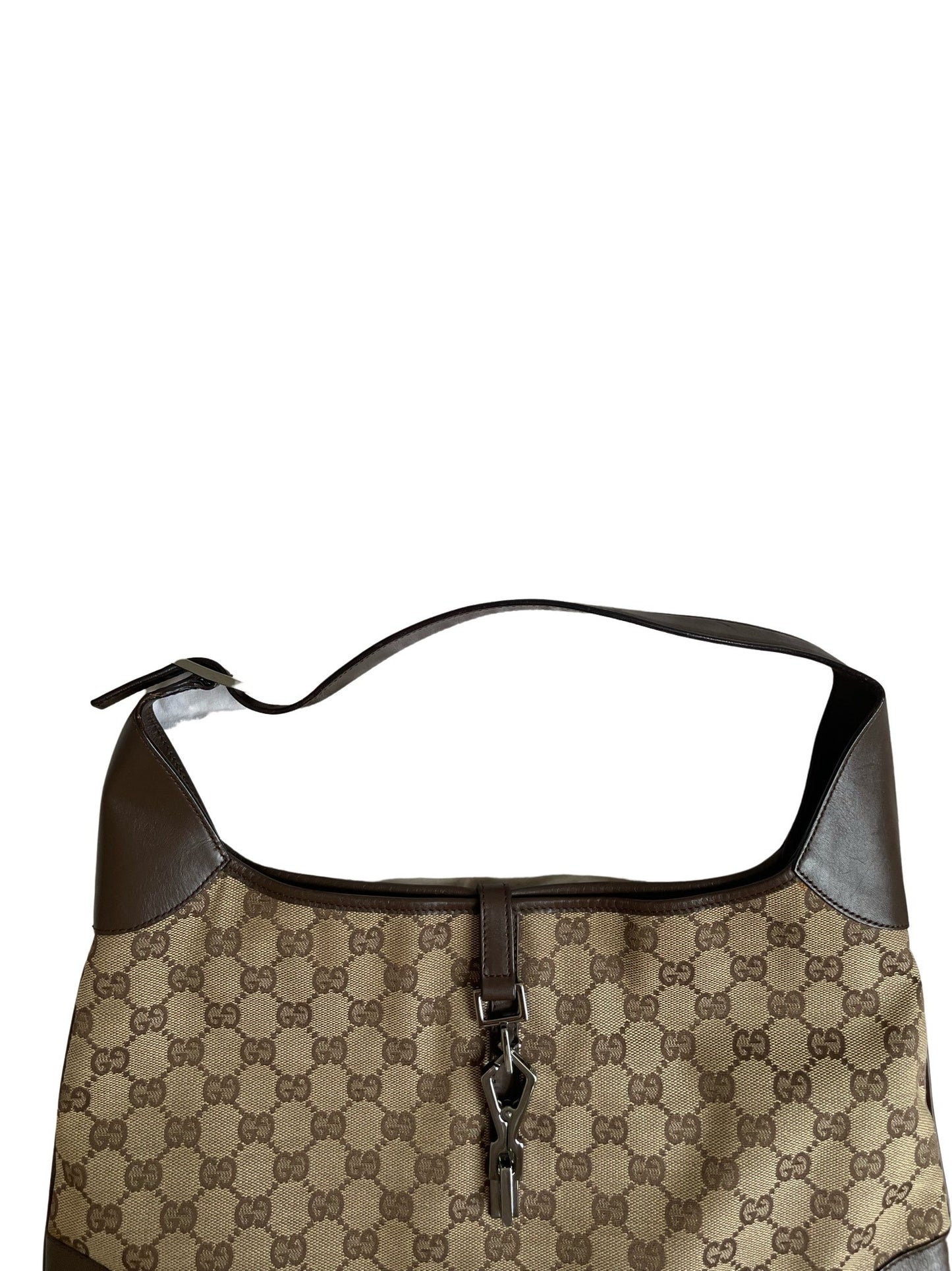 Gucci Jackie Beige & Brown Jacquard Leather Bag