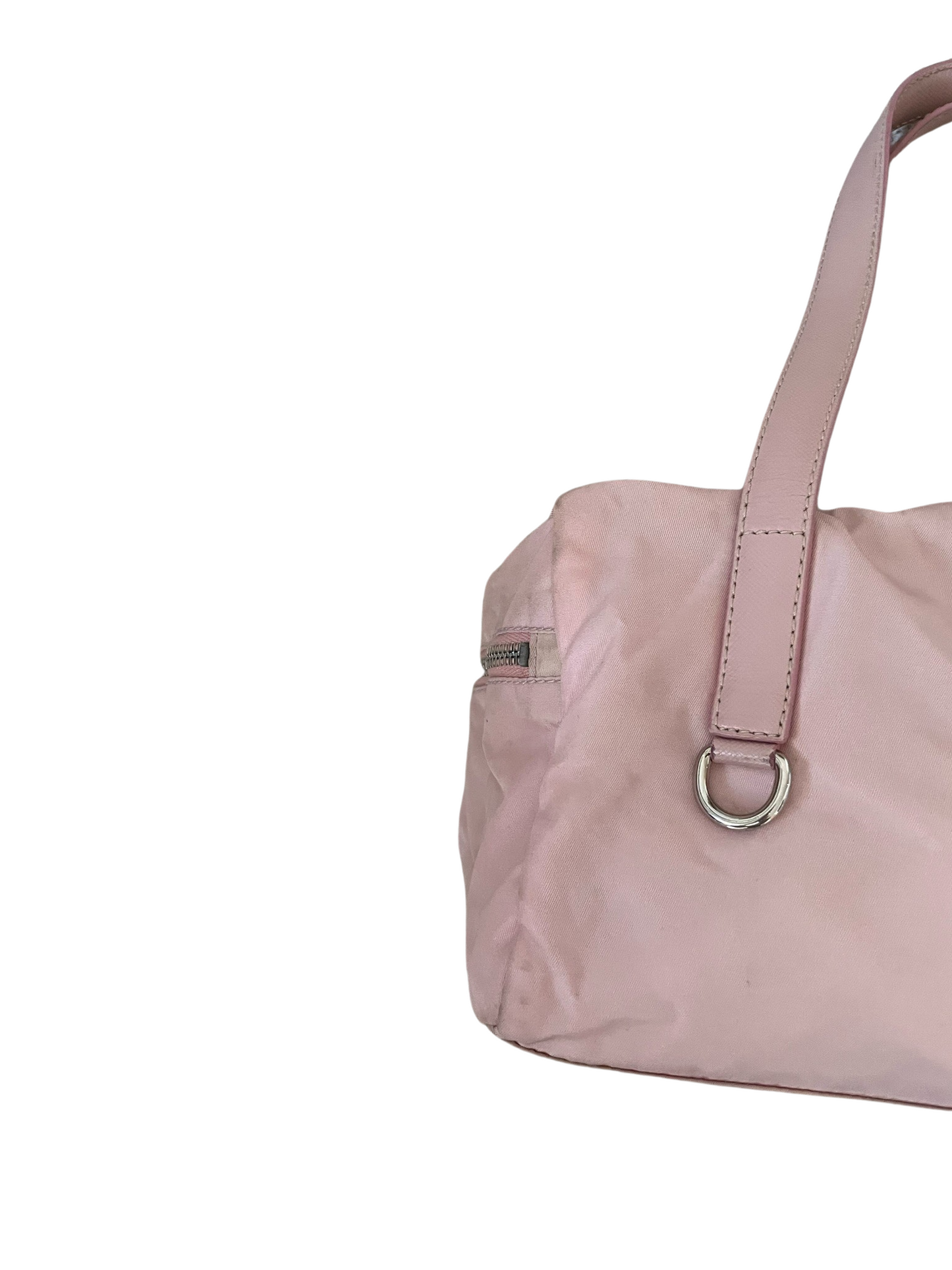 Prada Baby Pink Nylon & Leather Handbag