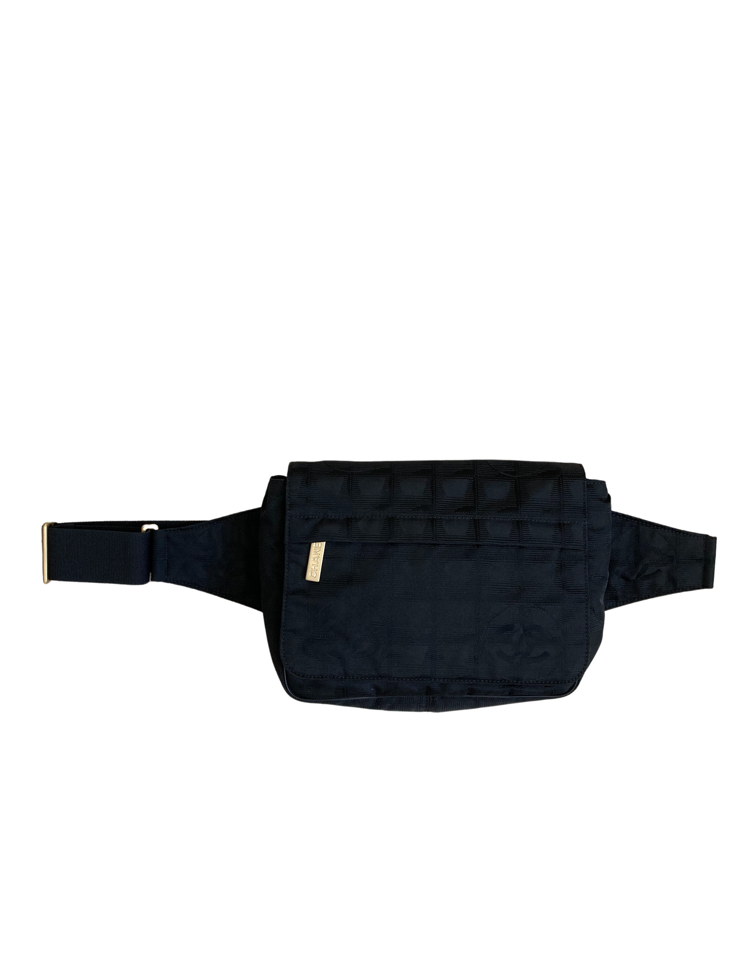 Chanel Travel Line Black Nylon Belt Bag