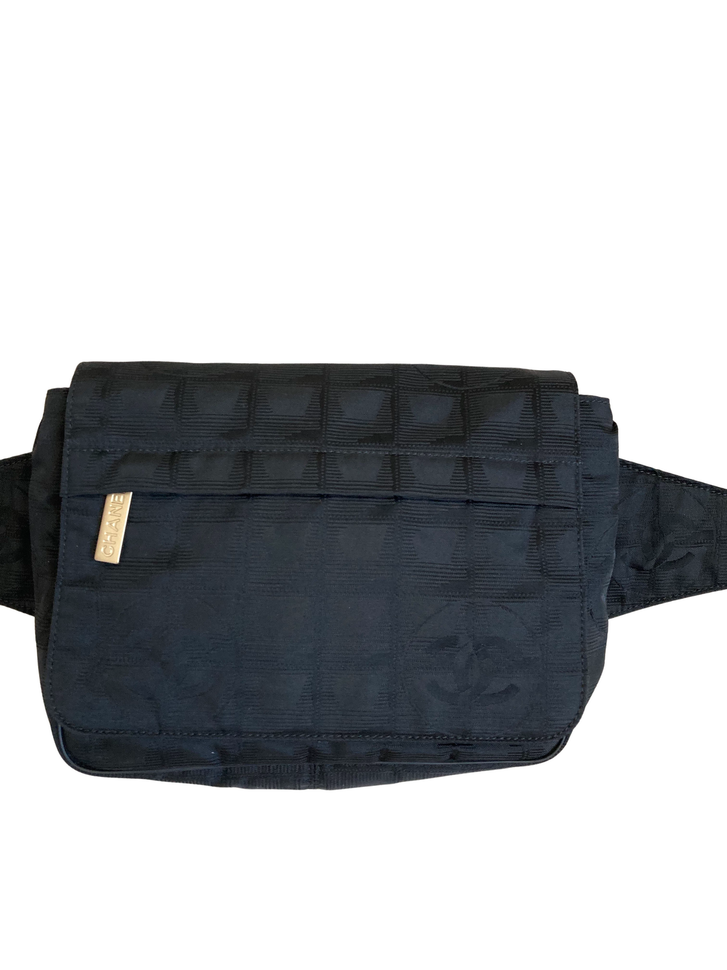 Chanel Travel Line Black Nylon Belt Bag