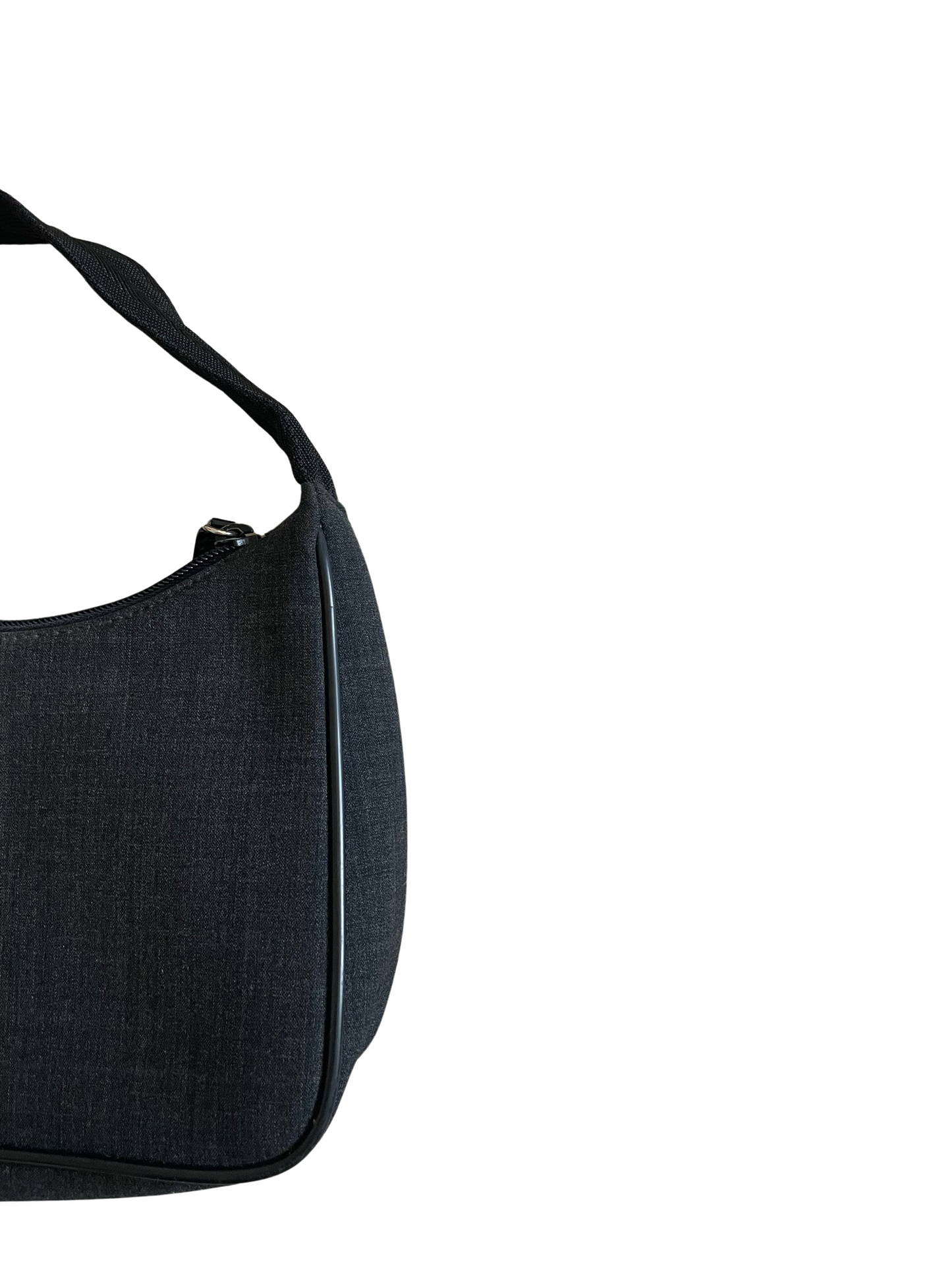 Prada Dark Gray Fiber Handbag