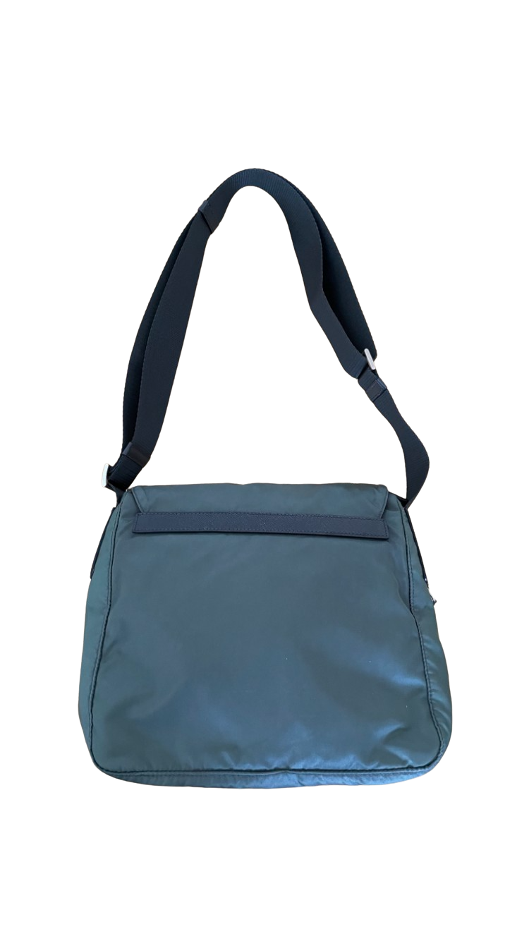 Prada Nylon Messenger Bag Green
