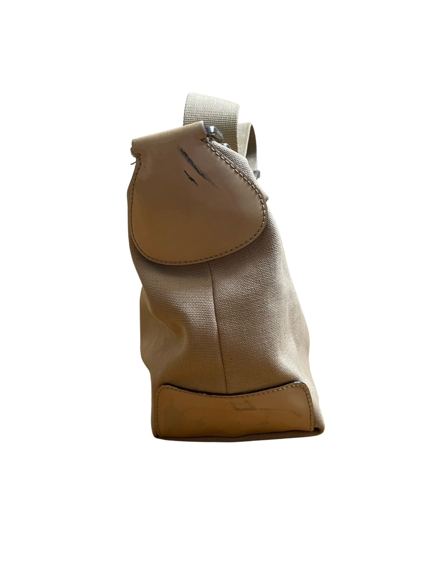 Prada Beige Nylon & Leather Shoulder Bag