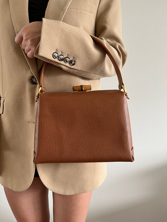 Gucci bamboo brown handbag