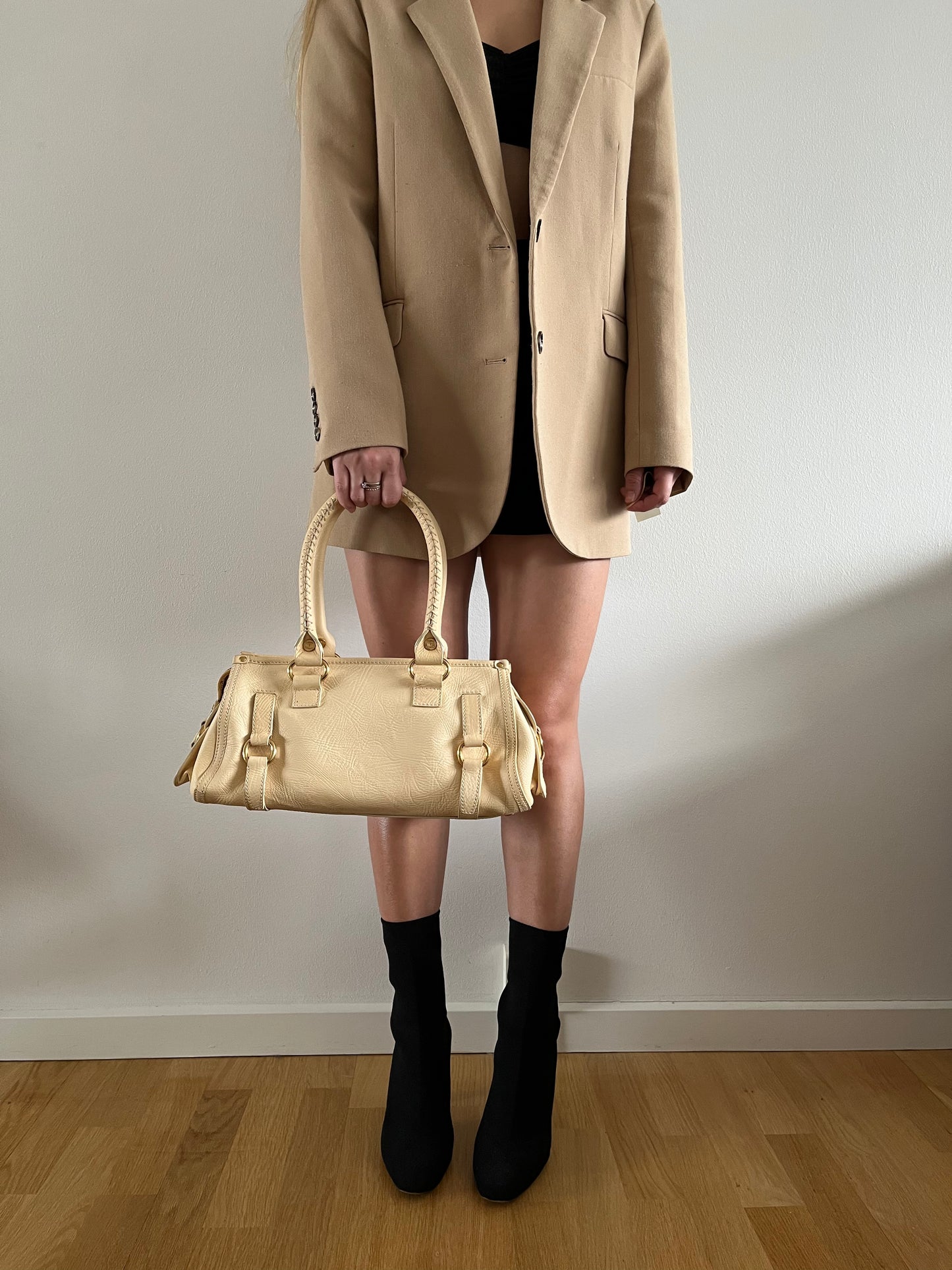 Celine beige leather handbag